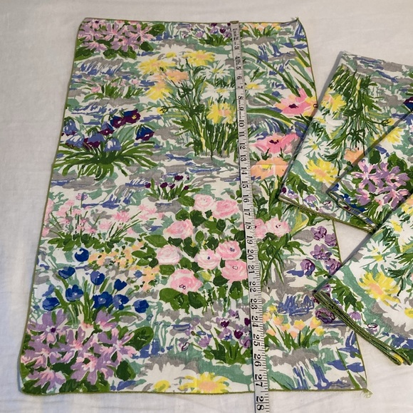 Set of four guests towels spring floral retro vintage - Picture 4 of 14